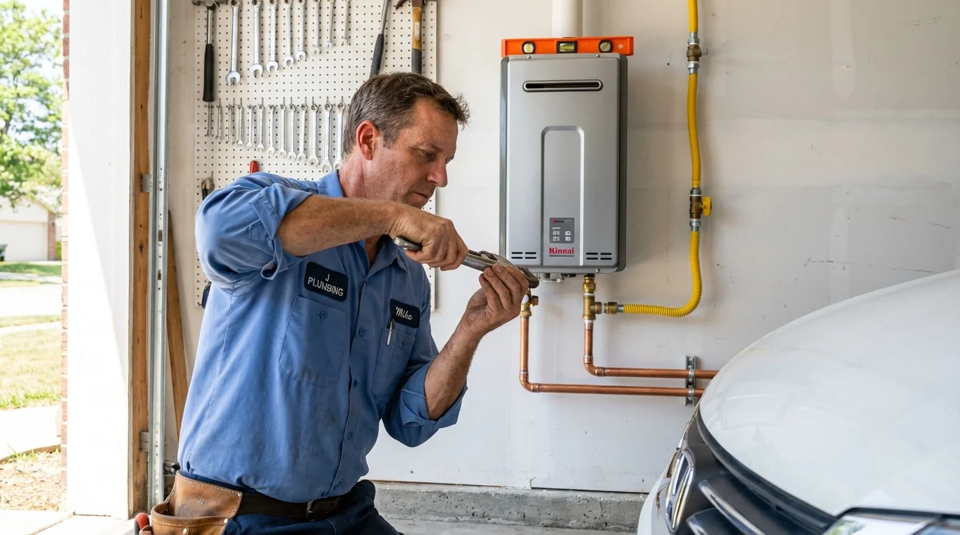 Tankless water heater installation by a Johns Plumbing LLC plumber in Marysville